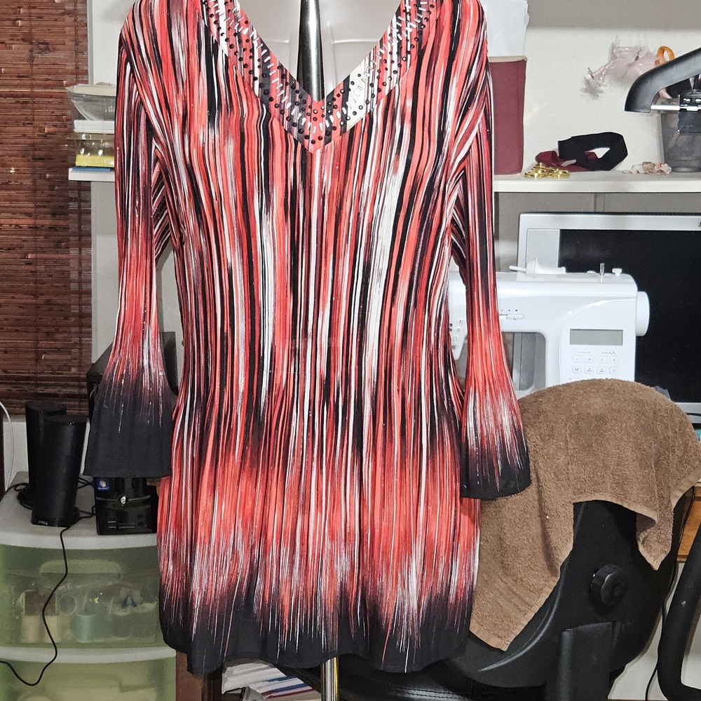 Avenue Red and Black Women's Blouse
